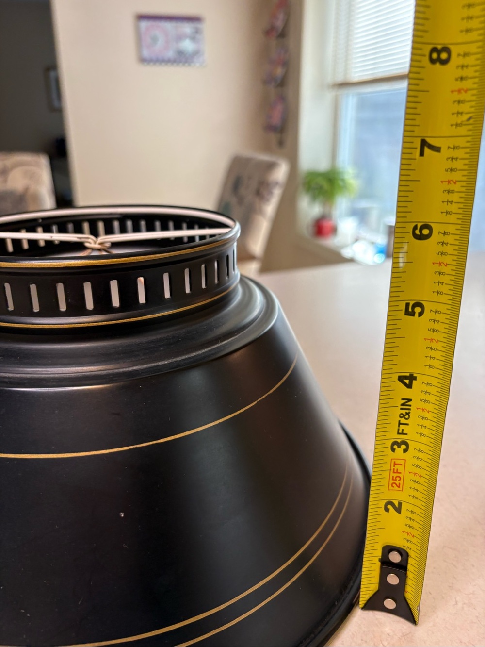 Vintage Black-and -Gold Metal Lamp Shade - Picture 8 of 8
